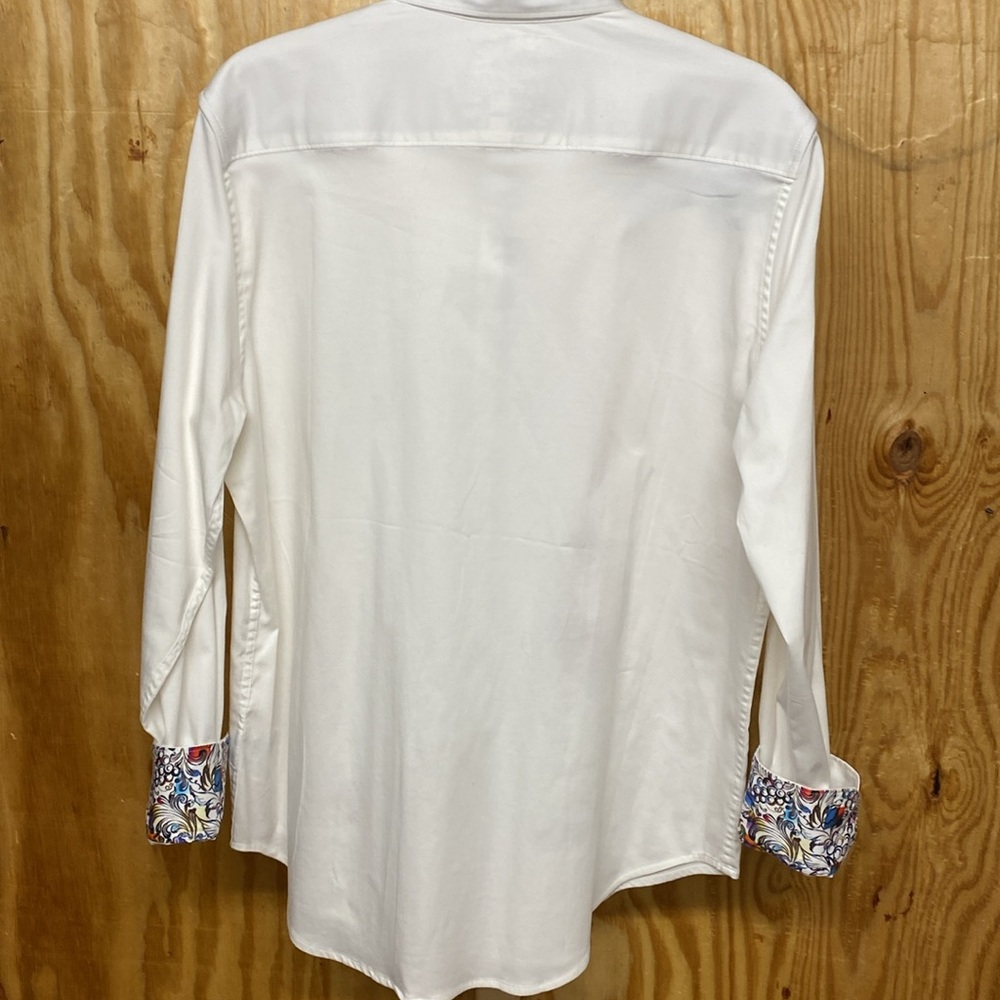 Robert Graham White Shirt with Red Wine Design - Picture 2 of 9